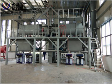 江蘇鹽城龍牛建材耐磨地坪生產(chǎn)線建成試機